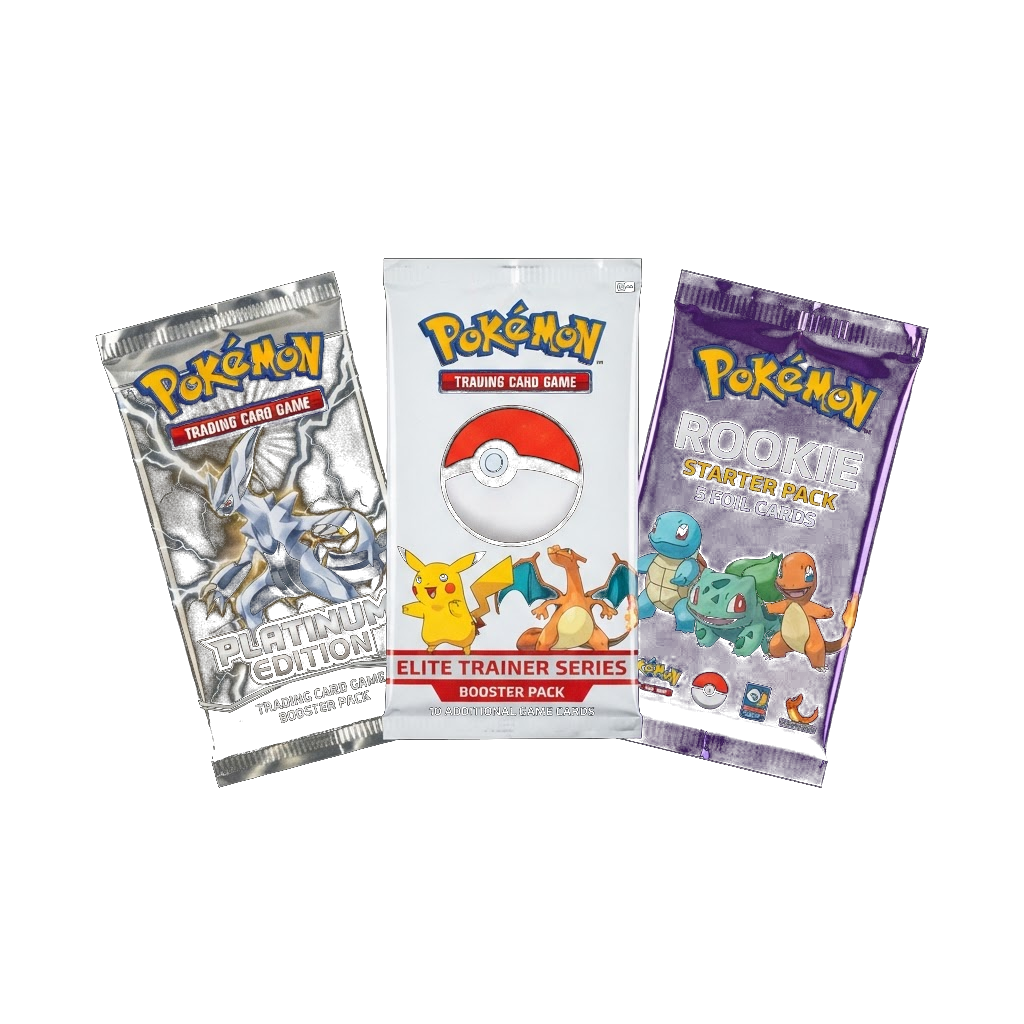 A selection of trading card packs