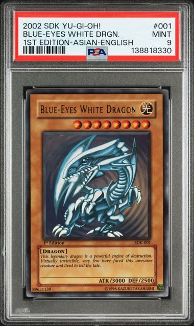 Graded Yu-Gi-Oh! Blue-Eyes White Dragon trading card
